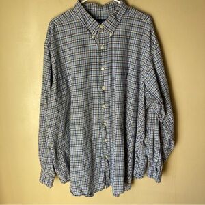 Ralph Lauren Men’s Blue Plaid Button Down Long Sleeve Shirt; Size 3XB